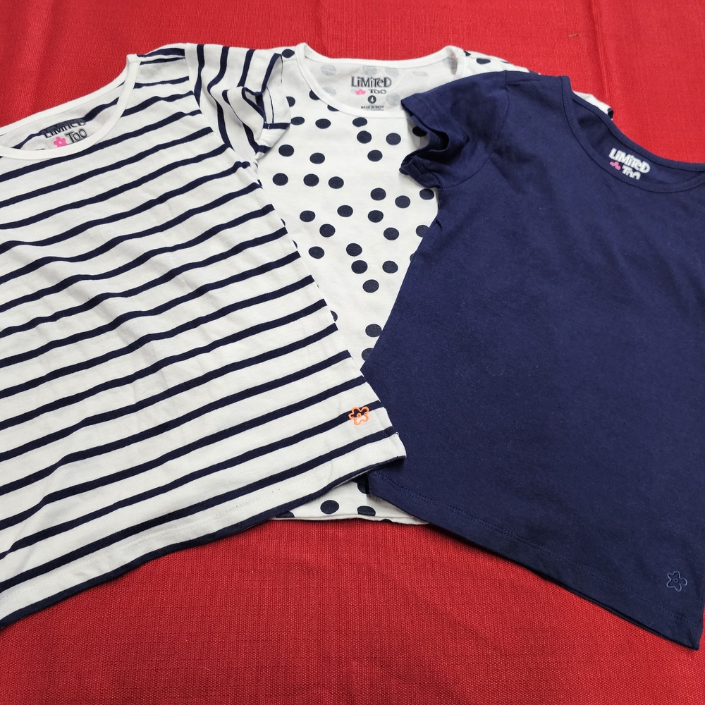 Limited Too‎ Navy, White, and Black Tee Trio